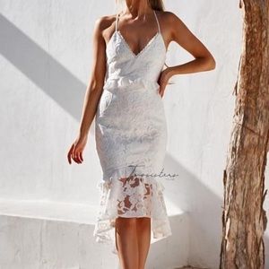 Jaus White bridal shower dress